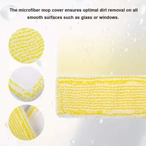 Microfiber Cleaning Cloths for Kärcher Window Vac, Velcro Replacement Pads for Windows Mirrors Tiles, 4-pack Yellow