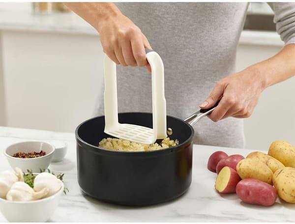 1 stk. Potetstapper, Grønnsaker Most, Non-stick Sikker - Hvit