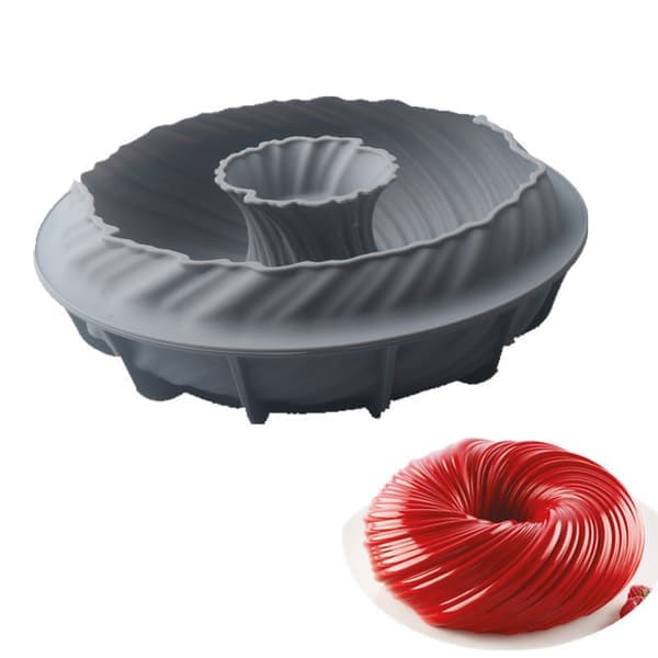 20 cm grå ball Turbo dessertform, silikonform for kake