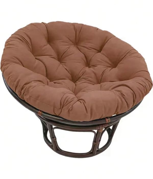 Runde Tuftede Puter, Tykk Ensfarget for Stol, Gulv & Hageseter Kaffe Coffee 60*60cm