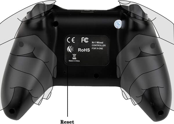 Trådløs Xbox One-controller, Xbox-controller med 2,4 GHz trådløs adapter, kompatibel med Xbox One X/Xbox One S/PS3 og PC (sort)