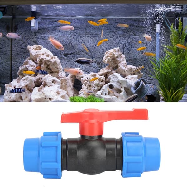 4-delt PE lige kugleventil stopventil til haveslangefittings tilbehør (2,5 cm)