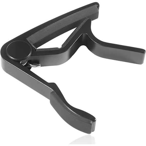 Gitarr Capo med 5 plektrum (svart) - 75*80mm, Legeringsgitarr Capo för 6-strängad gitarr