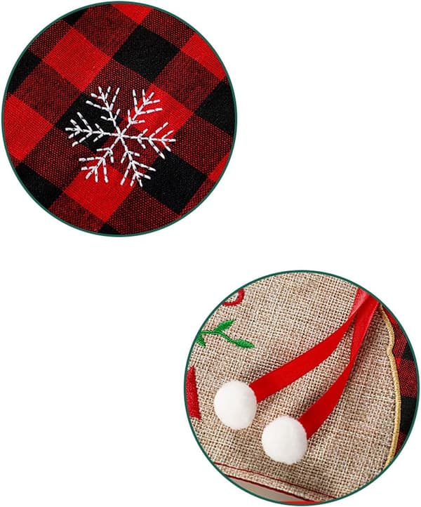 Christmas Table Runner in Plaid Pattern, Red and Black Table Runner