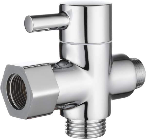 Solid Messing 3-vejs Ventil 3/8 \"-12/17 T Adapter Omdirigeringsventil til Toilet WC, Krom