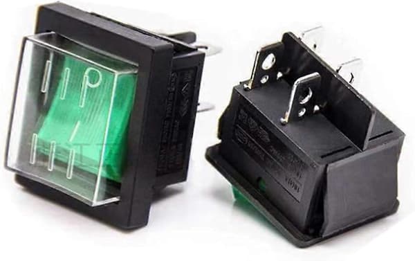 Grønn vippebryter 16A/250V 20A/125V AC (DPST)[LD]