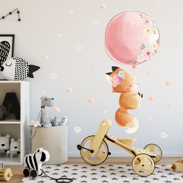 Wall Stickers The Little Fox Balloon Wall Decals Mural Decals