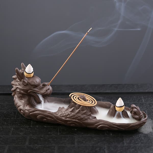 Purple Sand Dragon Backflow Incense Burner Tea Ceremony Decorations Incense Burner Home Decorations