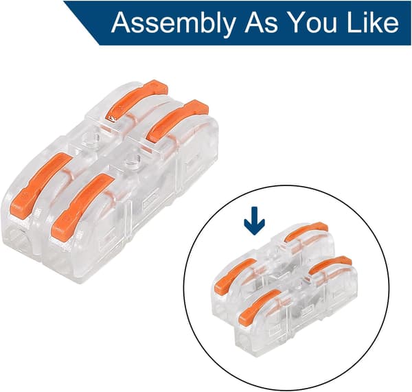Electrical Connector 34 Pieces SPL-1 Electrical Connection Terminal Compact Splice Connectors Cable Wire Connector