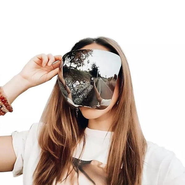 Solskydd UV-skydd Färgade visir Kvinnor Män Sport Heltäckande Solglasögon Spegel Futuristiska Nyanser Glasögon Silver