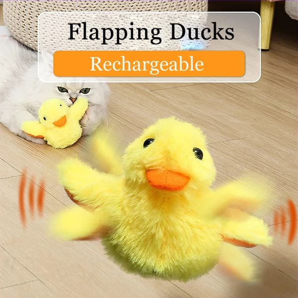 1 Cat Toy with Catnip, USB Rechargeable Plush Duck,