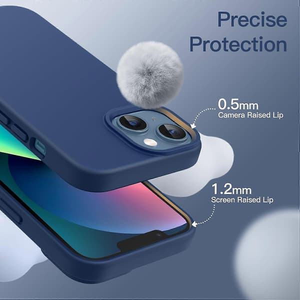 Silicone Case Compatible with iPhone 13 6.1 inch, Silky Soft Full Body Protective Case, Shockproof Protection with Microfiber Lining (Cobalt Blue)