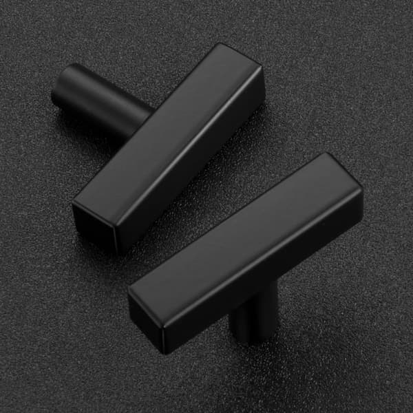 5-pack Matte Black Cabinet Handles, Single Hole, Black Cabinet Pulls, Kitchen Handles for Cabinets with Mounting Template