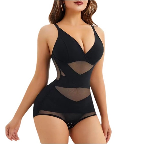 Belly Controlling Waist Shaping Butt Lifting Briefs Jumpsuit-L