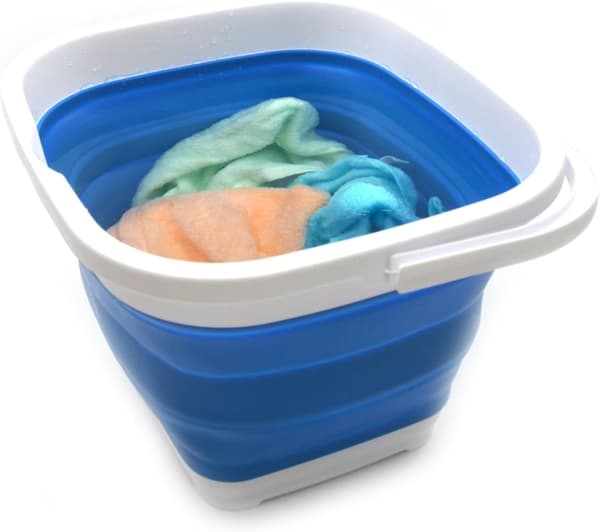 11L (2,9 gallon) sammenleggbar rektangulær bøtte (1, blå)