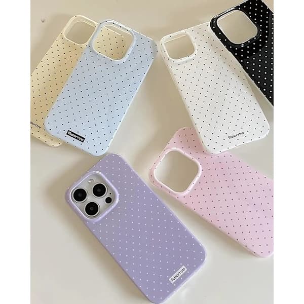 inewateri iPhone 13/14 Case, Cute and Stylish Polka Dot Design, Soft TPU Ultra-Thin Protective Case, White.