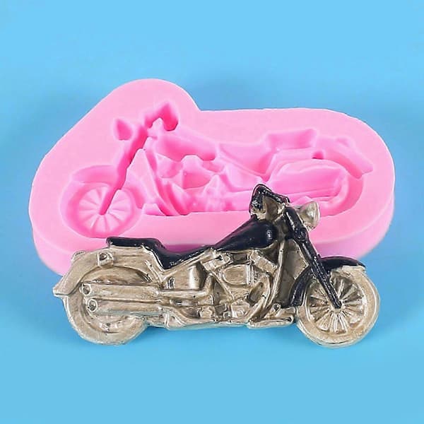 Bageudstyr Silikonemateriale Motorcykelform til Kagedekoration