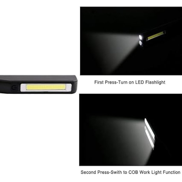 Uppladdningsbar LED-arbetslampa, 2 Super Bright 350 Lumen COB