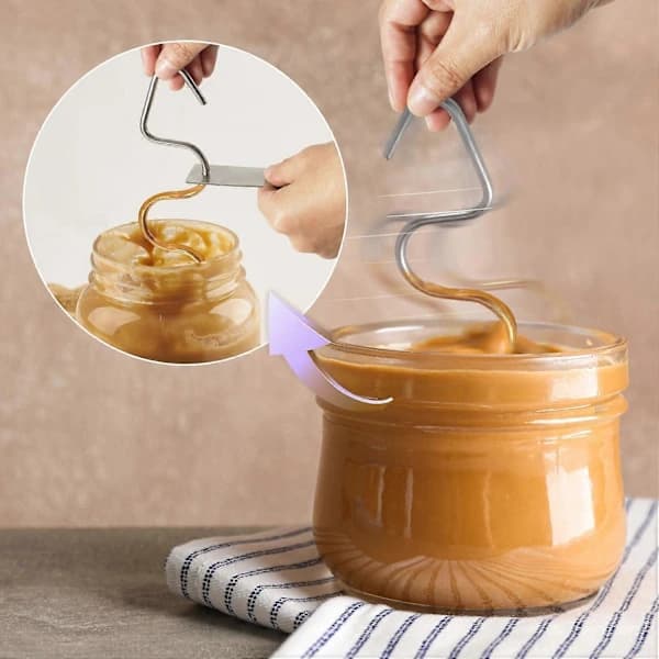 2 stk Peanøttsmørrører med 2 stk Skraper, 2 Modeller Rustfritt Stål Peanøtt