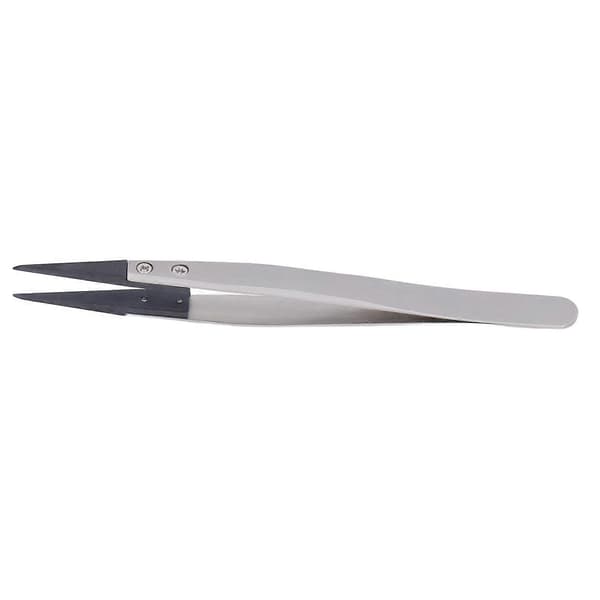 Antistatic Carbon Fiber Precision Tweezers for Semiconductor Microelectronics - Pointed Tip, High Hardness