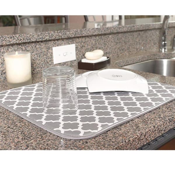 Microfiber Dish Drying Mat 40 x 30 cm, Ultra Absorbent, Quick Drying Kitchen Accessory, Sink Mat, Insulating Dish Mat