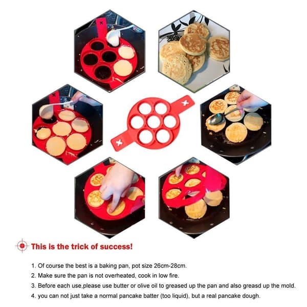 Silikonkakeform, silikonform, pannekakeform, silikoneggring, non-stick eggringer, eggkokersirkel, perfekt omelett