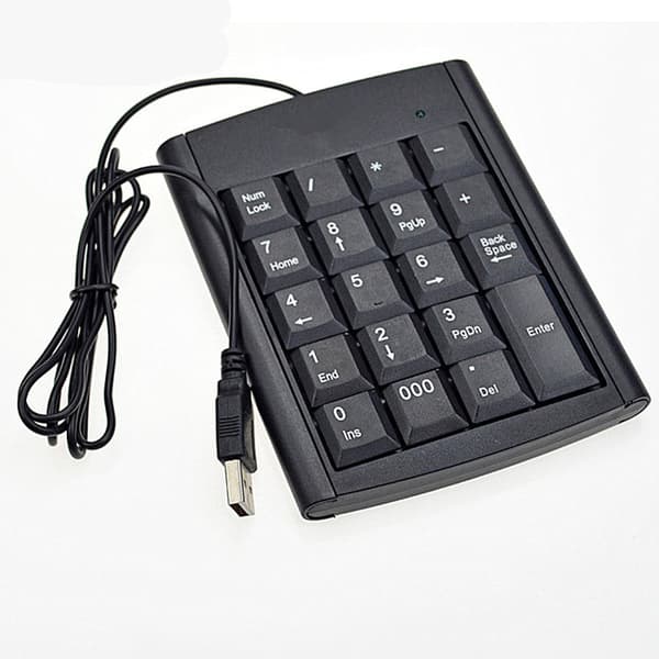 1 stk USB Numerisk Tastatur, Bærbar Sklisikker Mini USB Kablet