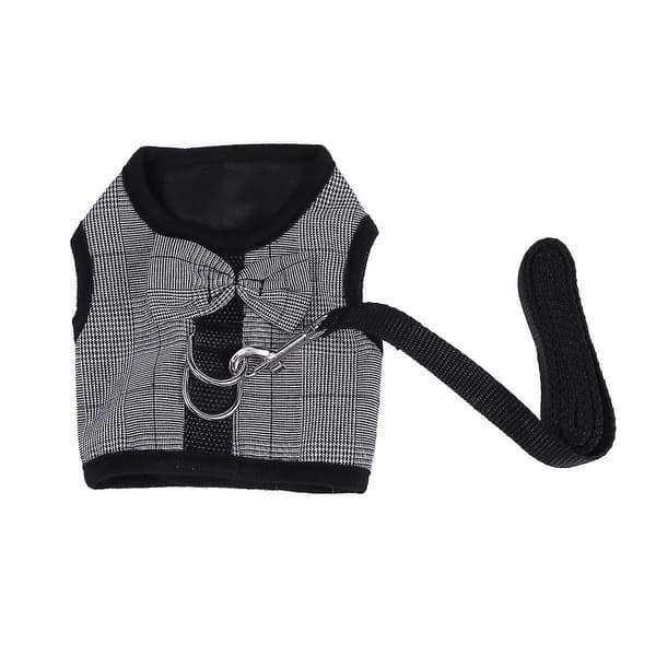 1 pc Durable Small Pet Chest Harness Rabbit Leash Lead Vest Breathable Traction Strap for Squirrel Grey