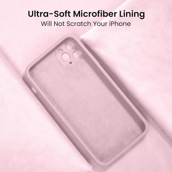 Upgraded Silicone Case [Camera Protection] Case, Soft Anti-Scratch Microfiber Lining Inside, Pink