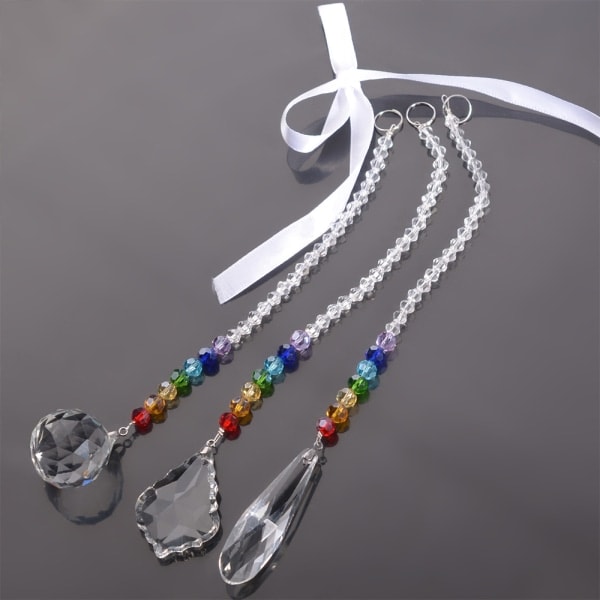 TG 2 stk krystallglasskule prisme for lysekrone hagevindu style2