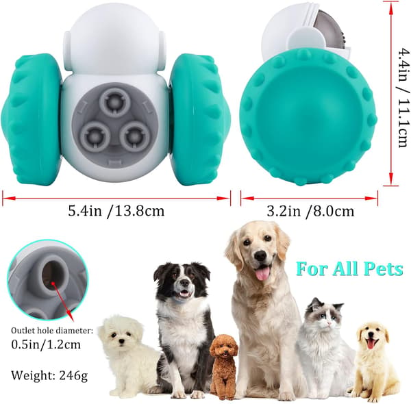 Dog Treat Dispenser, Automatic Durable Educational Toy (Blue) Blue Blå