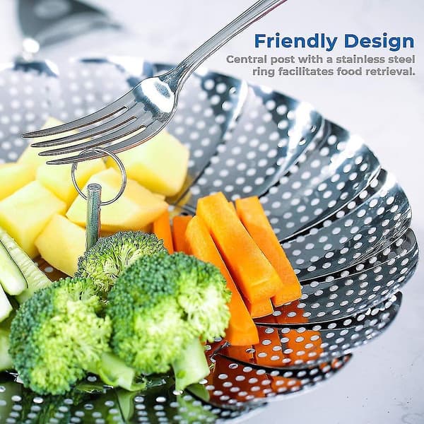 Adjustable Stainless Steel Steamer Basket (16cm-26cm) Steamer Insert for Cookware
