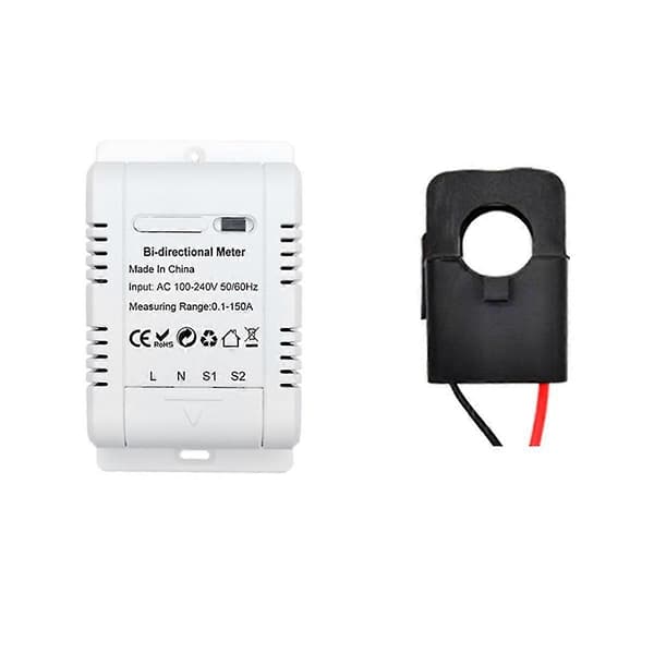 Tuya Smart Bidirectional Wifi Energy Meter 150A Clamp Current Sensor Transformer Solar PV Two-way