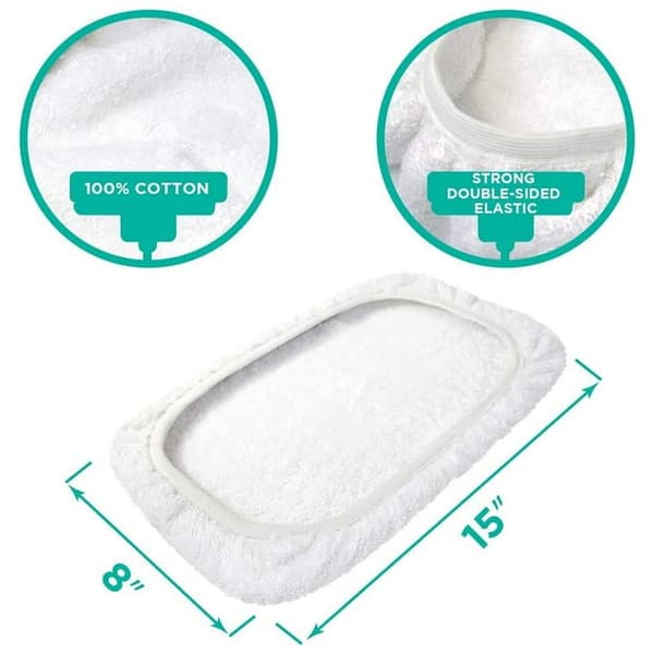 Til VanDuck Fiber Pad Terry Cloth Moppe-refiller 15x8 tommer, 2-pak