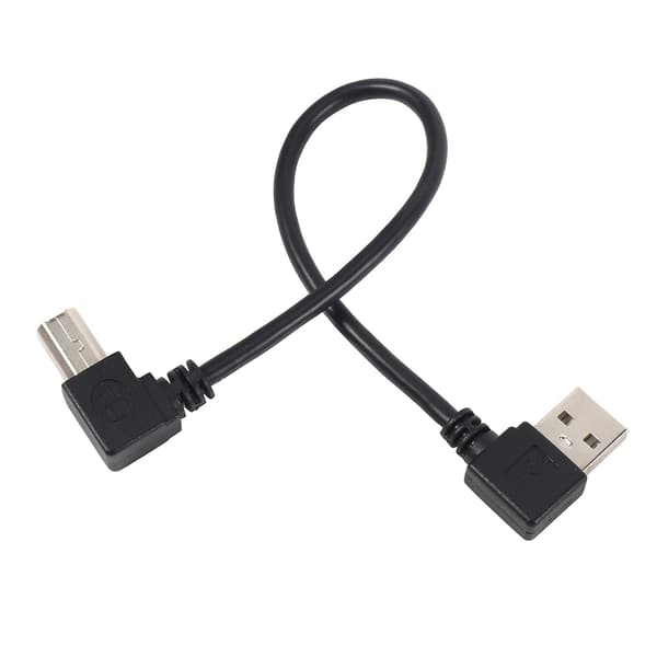 Left Angled USB 2.0 A Male to Left Angled B Male 90 Degree Printer Scanner Cable 20cm
