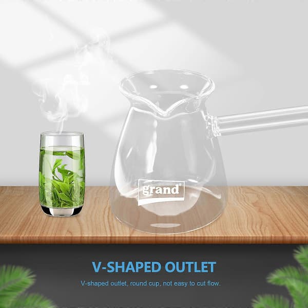 1 pc Transparent Turkish Coffee Side Handle Saucepan Thickened Glass Cookware