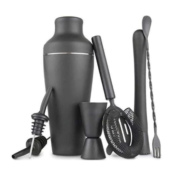 Cocktail Shaker Sæt - Mat Sort - Rustfrit Stål