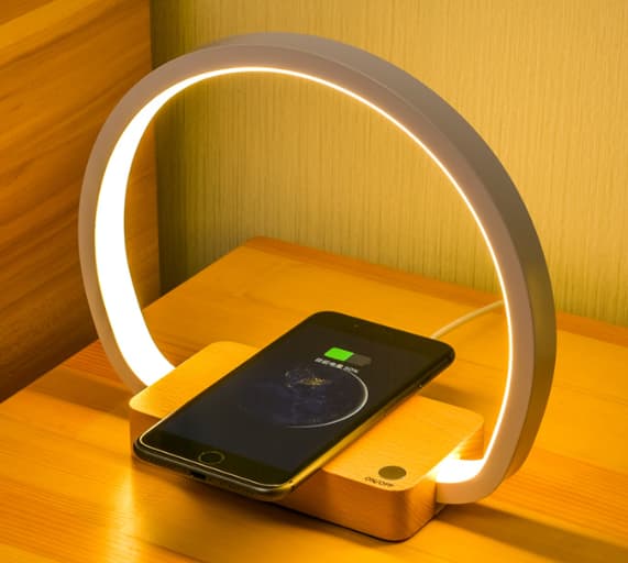 Trådløs sengelampe med oplader, touch-sengelampe med USB-port