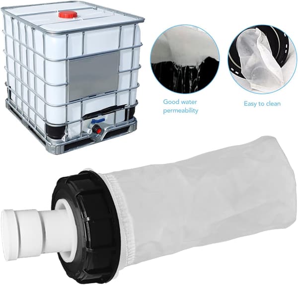2 stk. IBC Nylon Lås Filter, IBC Filter, IBC Regnvandstank Lås, Tyndt filter (25cm)