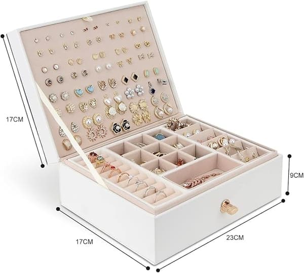 Stackable 3-Tier Jewelry Box Organizer for Necklaces, Rings, and Bracelets-FA-