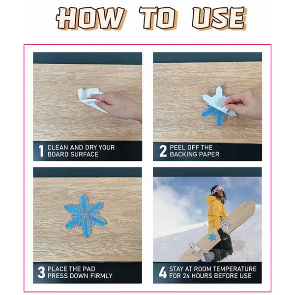 4 stk Snowboard Stomp Pad, 3D Snefnug Snowboarding Stomp Pads