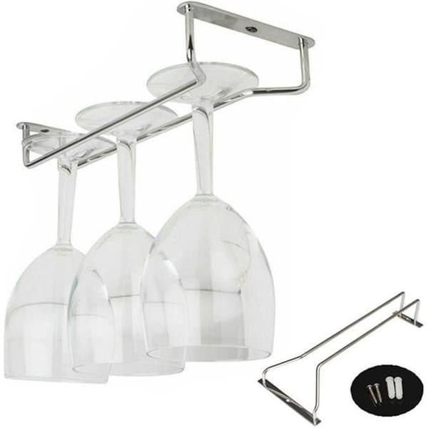 TEMPSA 28CM Rustfritt Stål Glassholder Oppbevaringsstativ for Vinglass Vinstativ[DB]