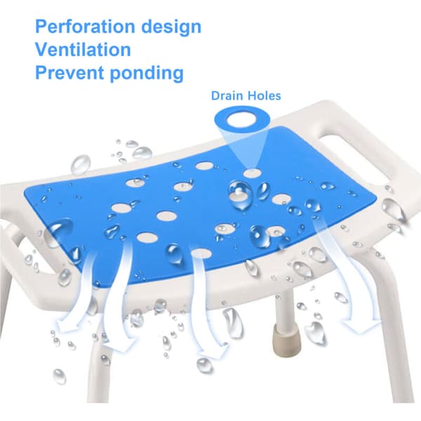 Shower Chair Cushion Fixed Fixing Keep Warm Blue Punch Pattern Portable EVA Shower Stool Cushion