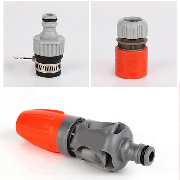 Garden Hose Water Nozzle with Quick Connector - PVC Non-slip Casing