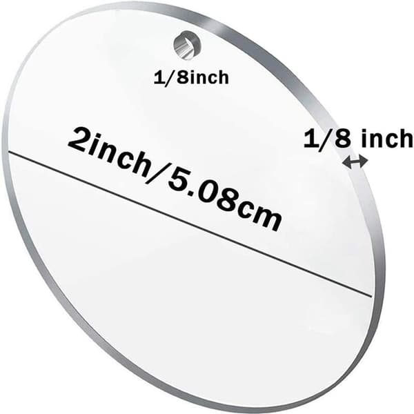 Empty Acrylic Keychains, 30 Pieces 2 Inch Diameter Round Acrylic Transparent Discs, 30 Metal Split Key Rings