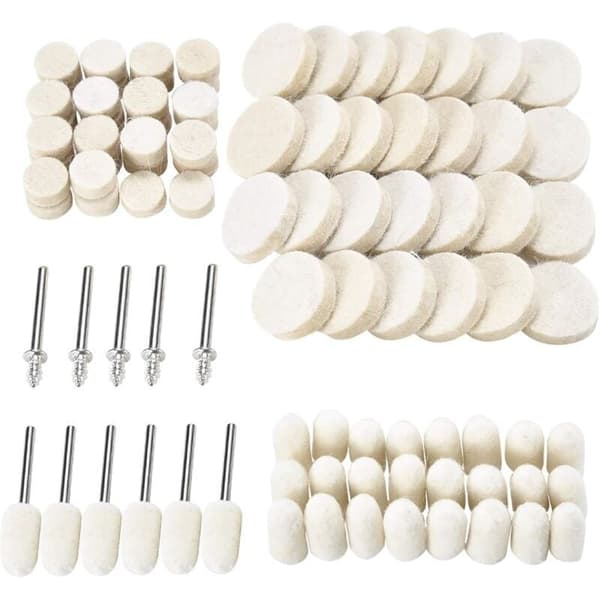 102 Wool Felt Polishing Wheels, 10/13/25mm Assorted Sizes, Compatible with Rotary Tools