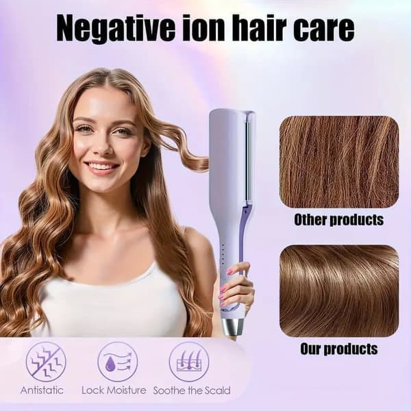 Electric Ceramic Curling Iron 32 mm – 5 Temperature Settings, Fast Heating Wave Iron