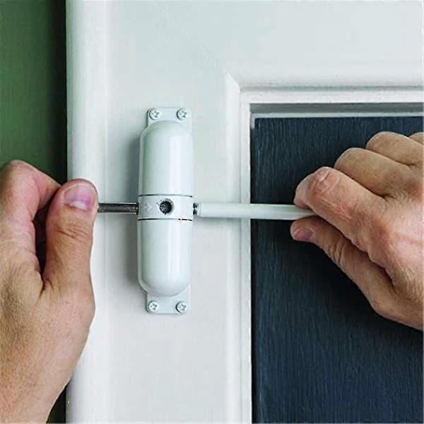 Adjustable Automatic Spring Door Closer, Surface Mounted, White Zinc Alloy, 20-70kg-FX-