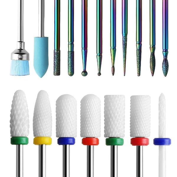 18PCS Nail Drill Bits, Professional Salon Tool Nail Drill Bit Set
