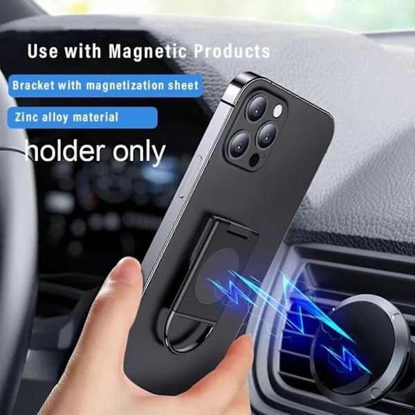 Magnetisk holder til telefoner og tablets, Legering 360° Roterbart Foldbart Løftbart Telefonstativ til Livestreaming